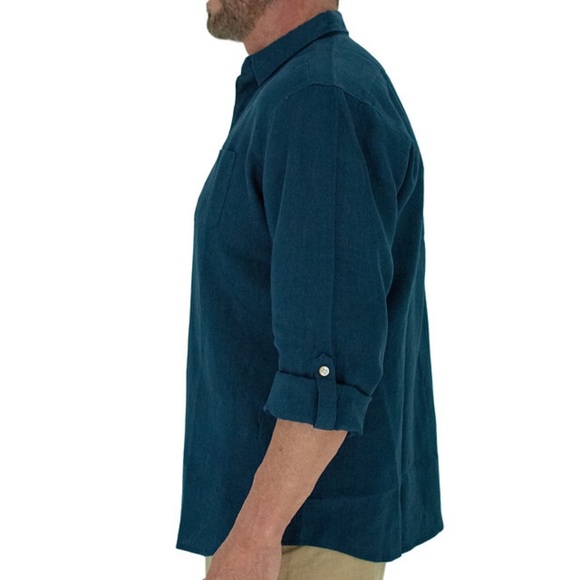 100% Linen Shirt - Short Fin Resort Wear - Picture 2 of 16